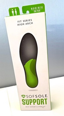 Sof Sole Fit Series High Arch Shoe Insoles W 9 10  M 7 8 NEW Free ship