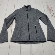 Spyder endure gray knit fleece full zip jacket fitted