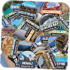 63-Pack National Park Vinyl Sticker Set 3" x 2.5" Comes with All Updated
