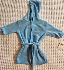 New OshKosh Baby One Size Blue Hooded Bathrobe Toddler Robe 95 Cotton NWT