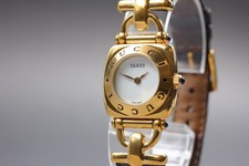 [Exc+5] GUCCI 6300L 22mm Horsebit White Dial Quartz Women's Watch From Japan