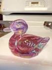 Fenton Glass Mini Miniature Duck Duckling Pink Carnival Ex Cond Rare - Very Cute