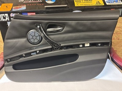 06-12 BMW E90 E91 325i 328i Front Right Door Card Trim Panel Leather Black OEM