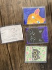 ACEO Black Cat Witchy Halloween Gothic Feline Mini Painting Spooky Home Decor — photo 2
