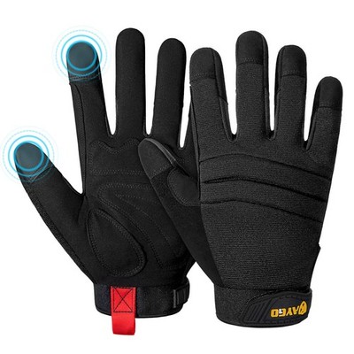 Men's Mechanical Work Gloves, Abrasion Resistant Heavy Duty Mechanic Hands...