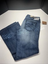 Ariat Ella Trouser Women's 32R Blue Jeans Denim Cotton Wide Leg Mid Rise Stretch