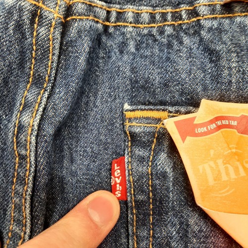 Pantalones de mezclilla rectos vintage Levis 505 para hombre 36x30 azul botón mosca hechos en EE. UU. años 80 - Imagen 9 de 9