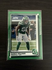Donruss 2024 Panini Quincy Williams New York Jets #157 Press Proof Green NFL