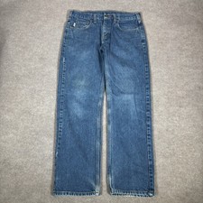 Jeans Carhartt vintage uomo 33x30 gamba dritta blu denim sbiadito abbigliamento da lavoro skate