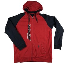 Polaris RZR Hoodie Mens Large Red Black Full Zip Sweatshirt Logo Offroad