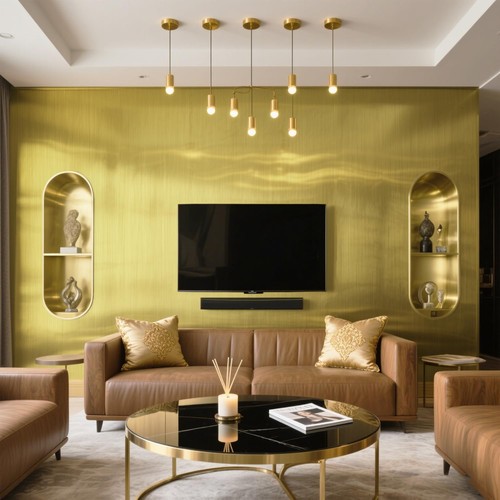 Timeet Gold Self Adhesive Wallpaper 17.7”X 118” Metallic 17.7" x 118.1",  - Picture 4 of 7