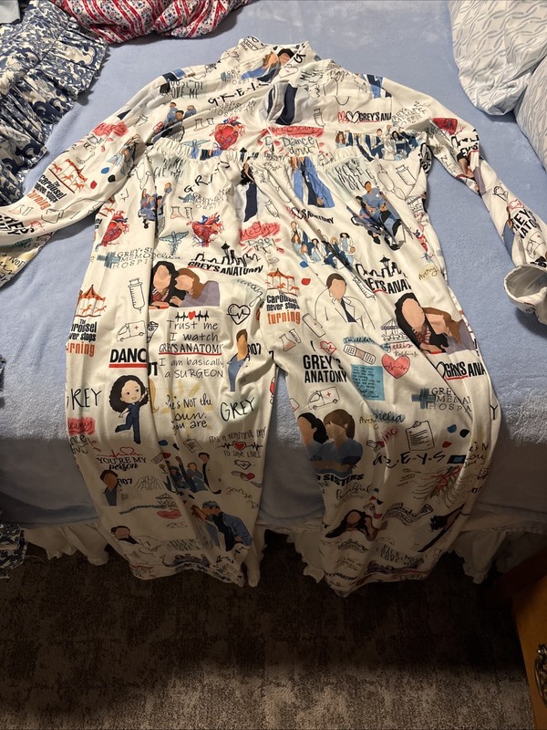 Greys Anatomy Pajamas Set, Grey Anatomy Womens Pajamas, Grey Anatomy Pajamas Med