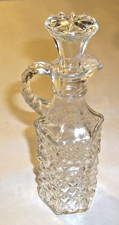 VTG Anchor Hocking Wexford Glass Oil Vinegar Cruet Decanter Clear Diamond Design
