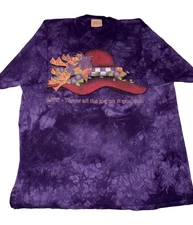 Vintage The Mountain Red Hat Society Shirt XXL Purple Tie Dye Jody Houghton