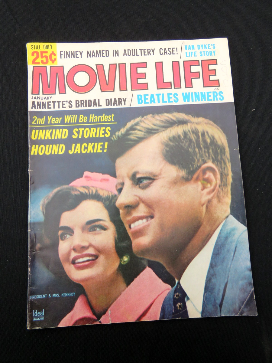 Movie Life Magazine January 1965 Jackie & John F Kennedy, Beatles