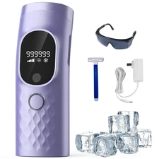 Laser Hair Removal for Women and Men - Permanent Painless Ice Cooling IPL Device