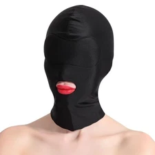 Breathable Zentai Hood Full Face Cover Mask Open Eye Mouth Headgear Grim Cosp...