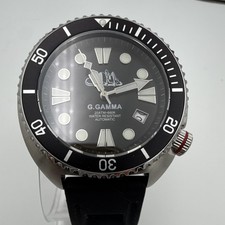 M.E.C. G.GAMMA Auto 46mm Black Dial Rubber 200m Date Sapphire Box Papers.