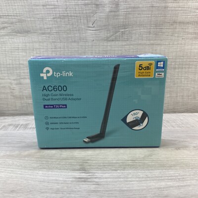 TP-Link Archer T2U Plus AC600 High Gain Wireless Dual Band USB 2.0 Wi-Fi Adapter