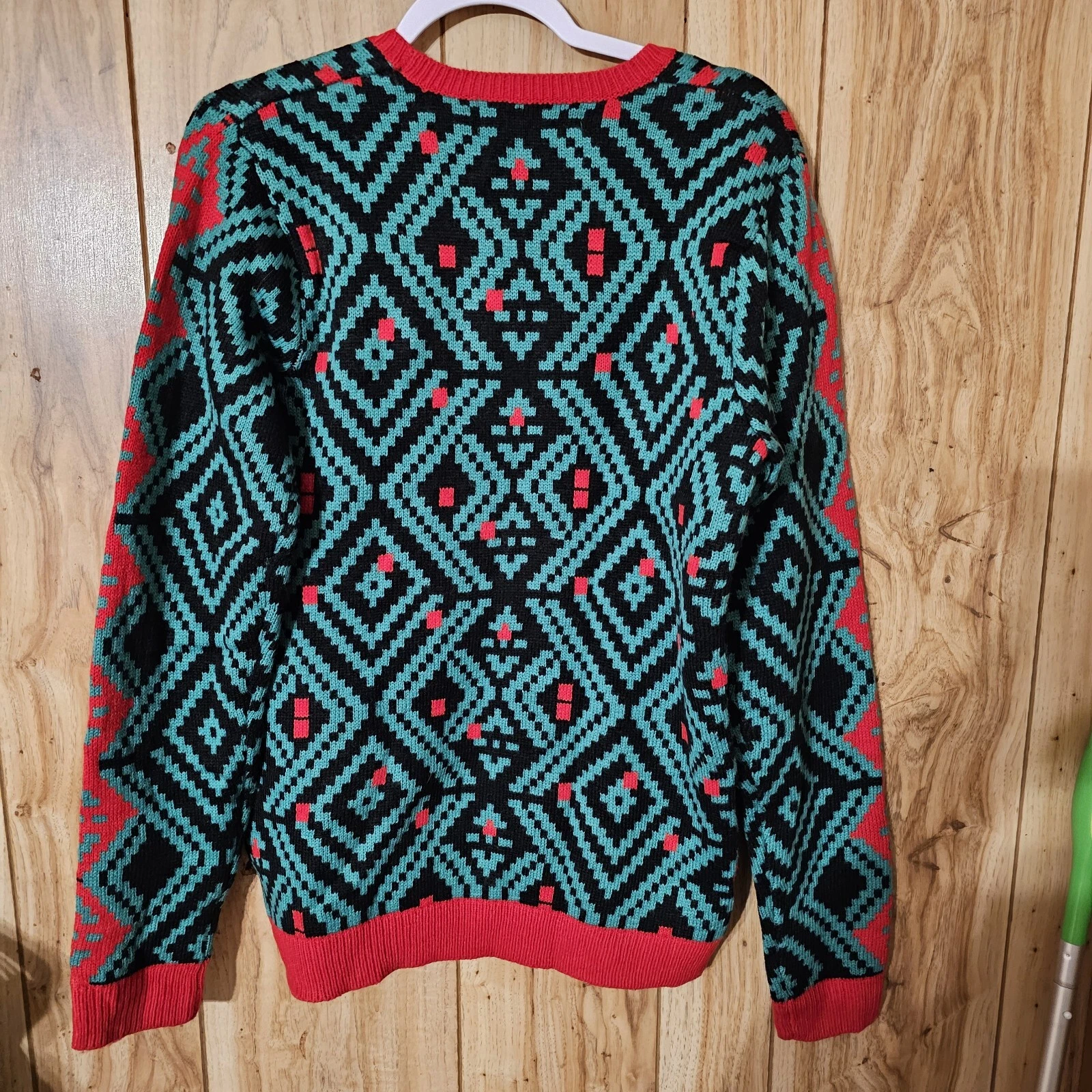 Joy Sweaters Ugly Christmas Sweater Womens Llama Medium Green Holiday Pullover