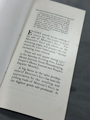 1917 Morton's Salt Booklet mit Originalumschlag, Knowlton General Store Witwe! - Bild 5 von 13