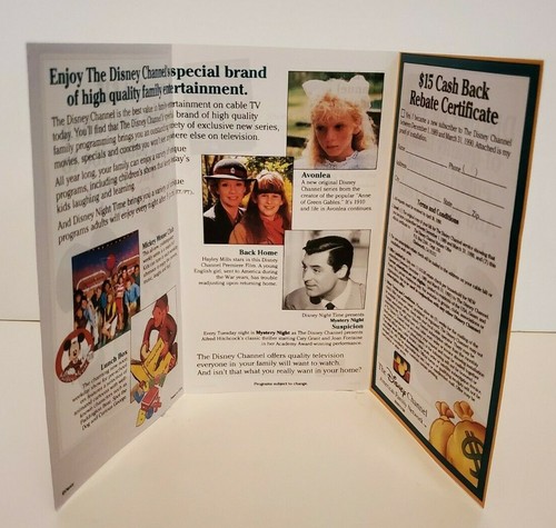DISNEY CHANNEL CASH BACK OFFER PAMPHLET 1990 BROCHURE LOT/3 SCROOGE McDUCK - Picture 2 of 3