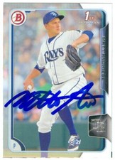 Matt Andriese autographed baseball card (Rays) 2015 Topps Bowman #BP67 Rookie