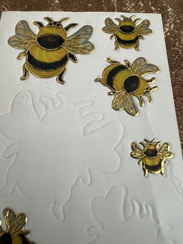 Vintage Gold Outline Stickers 2 Partial Sheets Bees & Frogs (11) Total Stickers - Picture 3 of 11