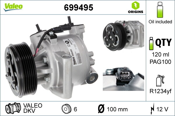 Valeo Kompressor Klimaanlage Passend FüR Dacia Sandero II Duster 699495-image