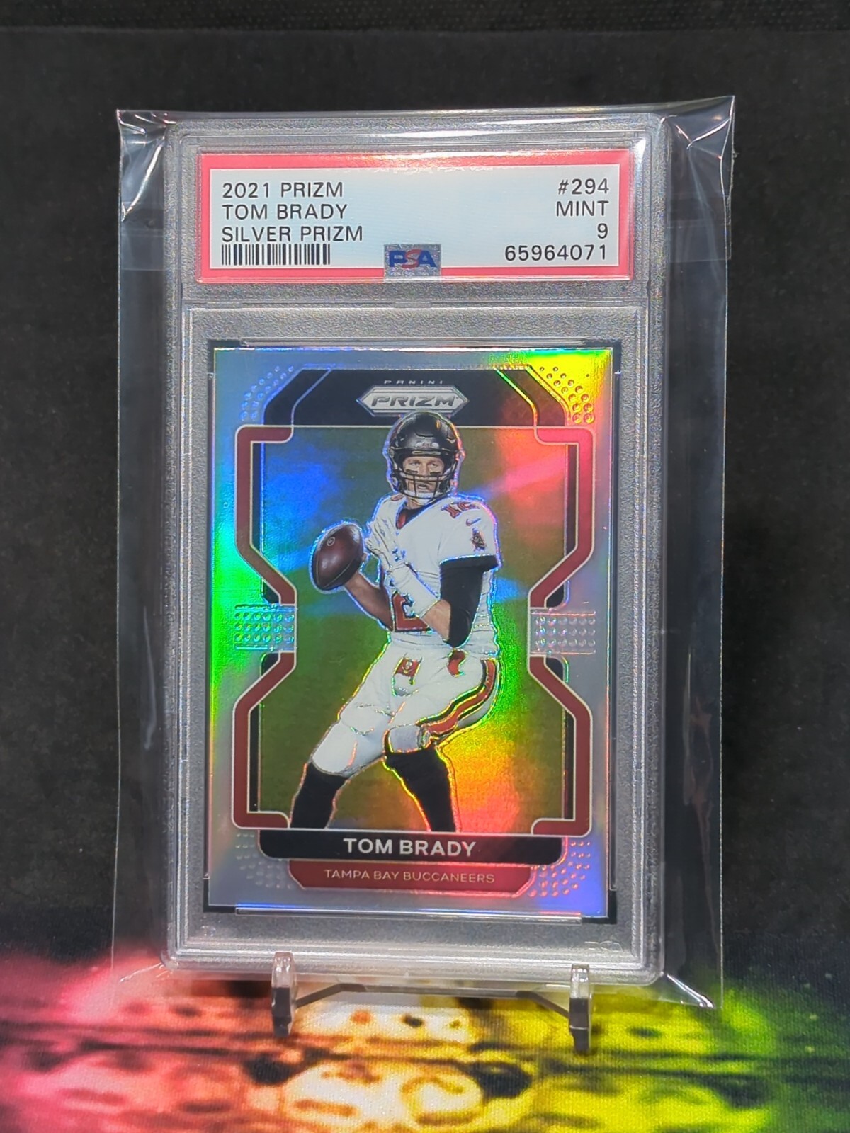 2021 Panini Silver Prizm #294 Tom Brady Tampa Bay Buccaneers Holo HOF PSA 9 MINT
