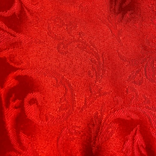 #6084 Christmas red square brocade print dinner napkins clean set of 10 - Picture 2 of 4