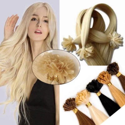 Virgin Russian Keratin Tips U Nail Tip Human Hair Extensions Dreamstyles UK F684