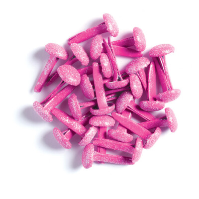 Crafts Doodlebug Sugar Coated Glitter Brads Bubblegum Pink 25/Pkg Top 1/4'' 
