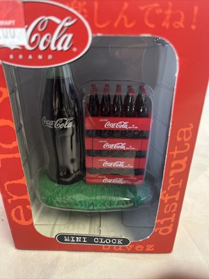 Coca Cola Mini Clock Ice Chest Cooler w/ Coke Bottle Cases Collectible(rare)
