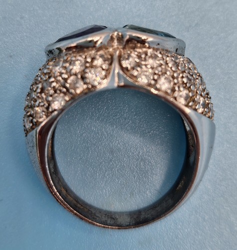 925 Silver Lab Created Purple and Green stone Heart Ring Size 6 in Box Thailand - Picture 7 of 16
