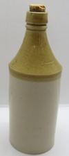Vintage Stoneware 8" Bottle with Cork Stopper.