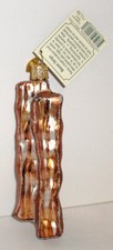 2015 OLD WORLD CHRISTMAS - BACON STRIPS - BLOWN GLASS ORNAMENT NEW W/TAG 32208