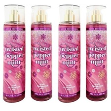  Lot of 4 Bath  Body Works Twisted Peppermint Fine Fragrance Mist 8oz Fast Ship
