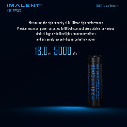 Batería recargable IMALENT 5000mAh para faro HT70 HT50 MRB-217P50S batería - Imagen 7 de 10