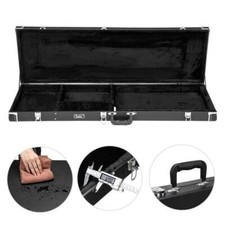 Electric Bass Guitar Hard Case Wooden Hard Shell Carrying Case Lockable Square