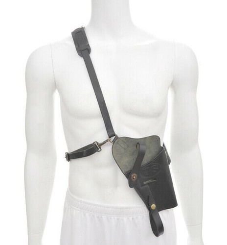 US M7 Shoulder Holster with Premium Black Drum Dyed Leather fits USGI M1911