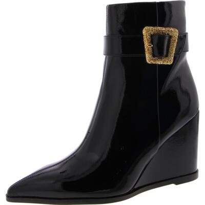 Sam Edelman Womens Weslie 2 Patent Pointed Toe Heels Wedge Boots Shoes BHFO 5850