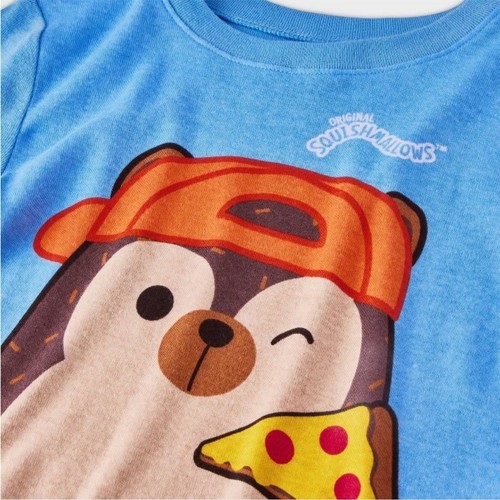 NWT Boys Squishmallows 3pc PJ set Kids Blue Orange Pajama Size 12 Shorts Pants - Picture 3 of 4