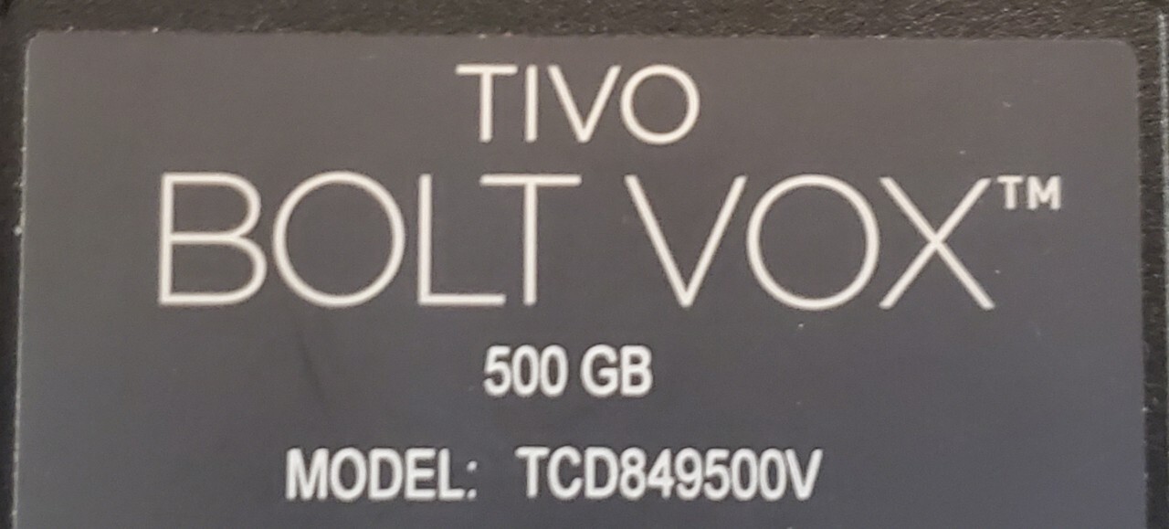 TiVo BOLT VOX 500GB DVR w/ 500GB WD ExpanderCable & OTALIfetime/All