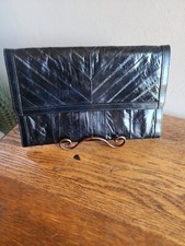 Women's Vintage Black EEL SKIN Clutch/Purse/Wallet Pre-owned