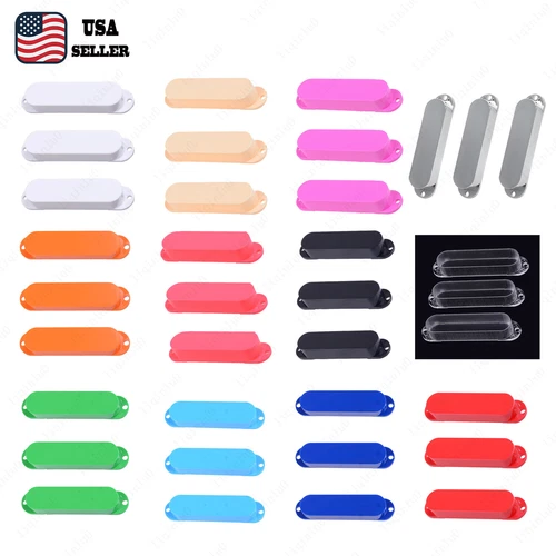 3 Pcs No Hole SSS Single Coil Pickup Covers For Fender SQ Strat multiColors