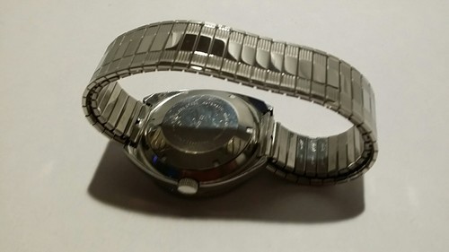Clinton 25 Jewel Automatic VTG Blue Bezel Diver’s Dive SS Wristwatch DAY & DATE - Picture 5 of 12