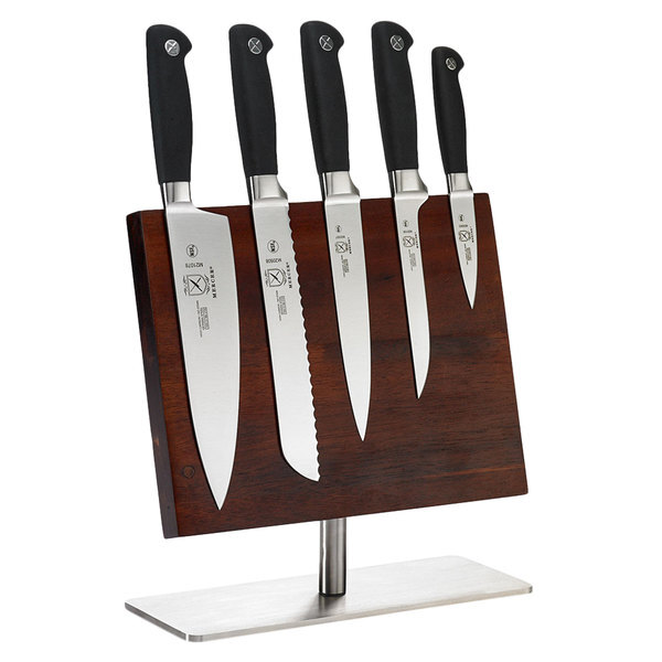Mercer Culinary Genesis 6-Piece Knife Set and Acacia Magnetic