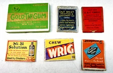 Vintage Gold Tip Gum Box & Assorted Matchbooks - Lot of 6