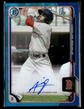 2015 Bowman #BCAP-CA Carlos Asuaje Chrome Prospect Autograph Blue Refractor